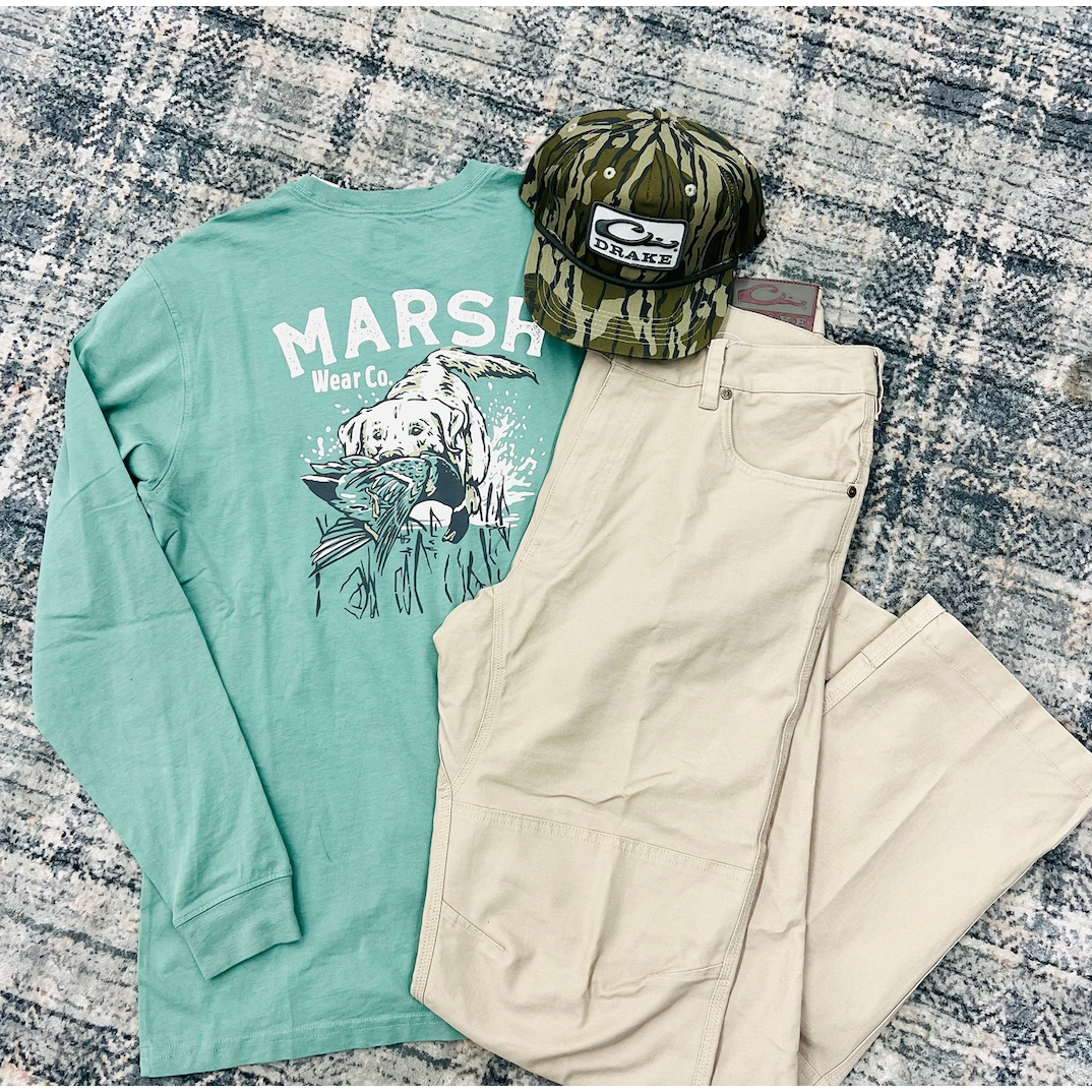 Marsh Wear Red Catch LS T-Shirt - Lily Pad