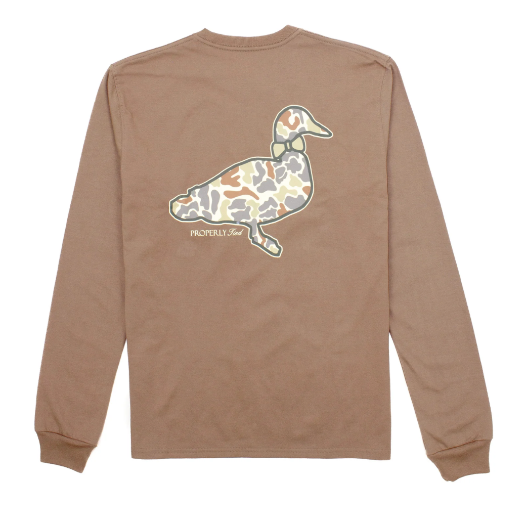 Properly Tied Field Camo Logo Long Sleeve T Shirt